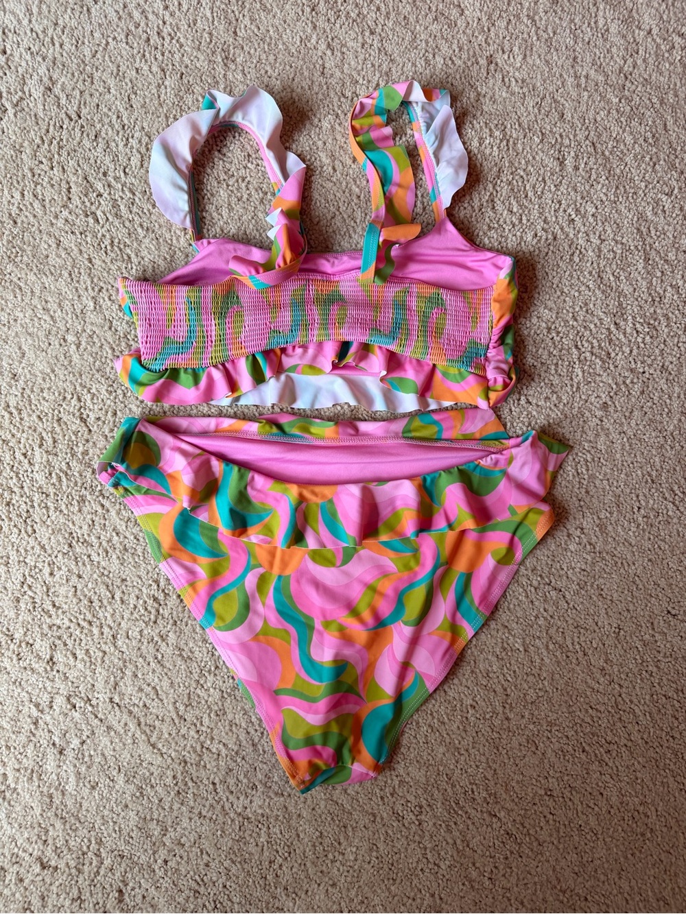 Barbie Pink Multi-Color Ruffle Bikini Set - Picture 4 of 4